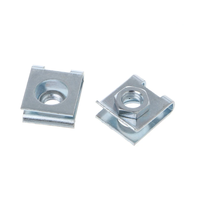 

4x Automotive Car License Plate Fasteners Buckle Suitable 6mm Screw Rivet Fixed Retaining Clips Metal Nut U-type Gasket