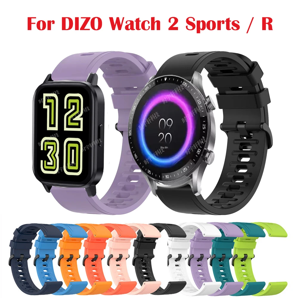

For DIZO Watch 2 Sports Smartwatch Band Silicone Soft Strap For Realme TechLife Dizo Watch R/R Talk/D/Watch 2 Bracelet Men Woman