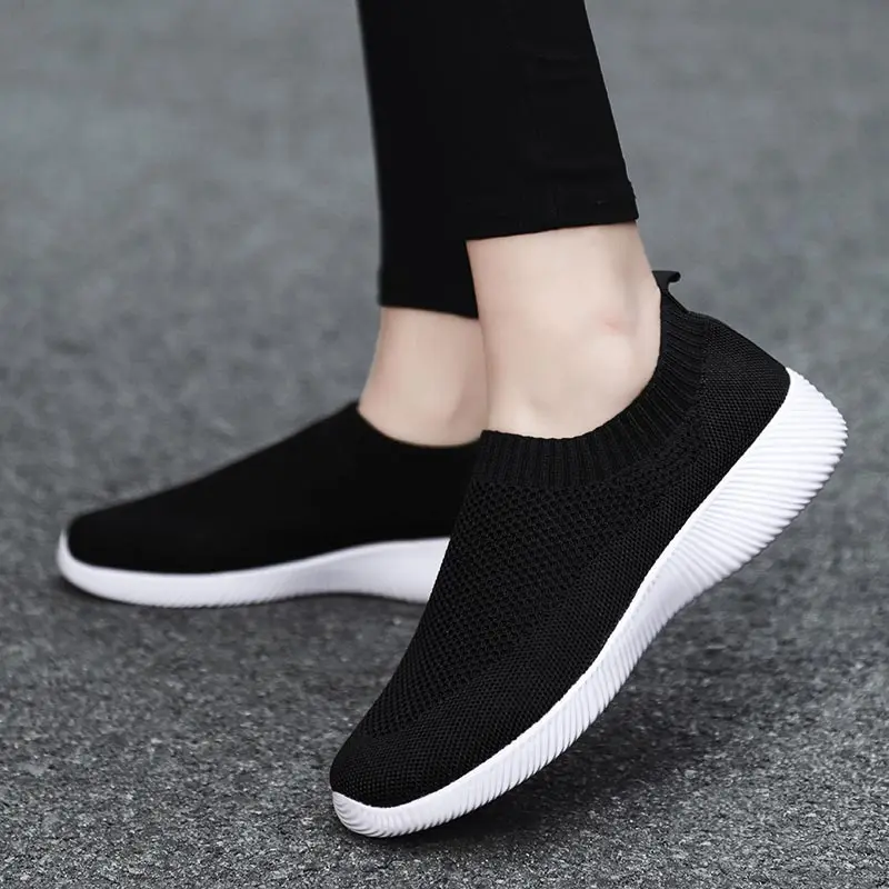 

slipon knit Women’S Sneakers Spprt Women Black Sport Shoes Exercise Ladies Purple Running Shoes Sports Women Sneakers Vulcanise