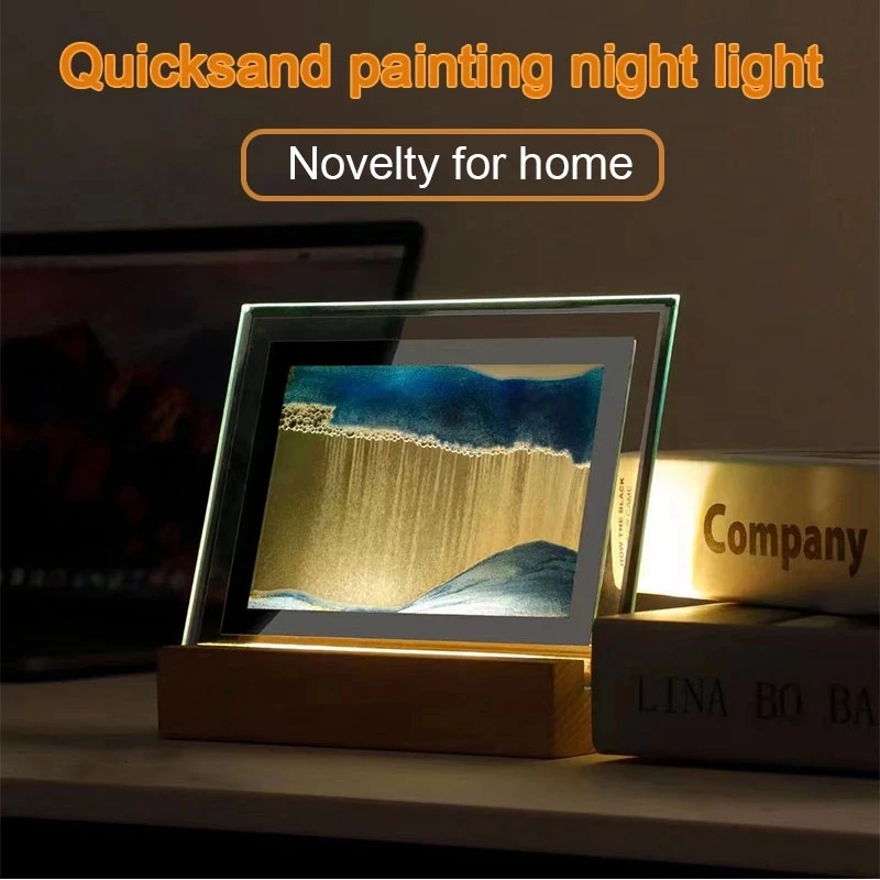 

Подвижная Настольная лампа с изображением песка, декоративный прикроватный столик с USB светильник чтения, спальни, гостиной