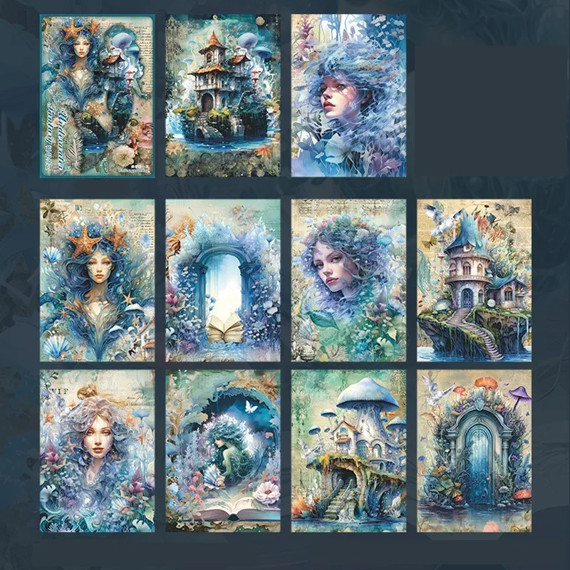 30 шт. винтажная Русалка морское дно фантазия скрапбукинг художественная бумага