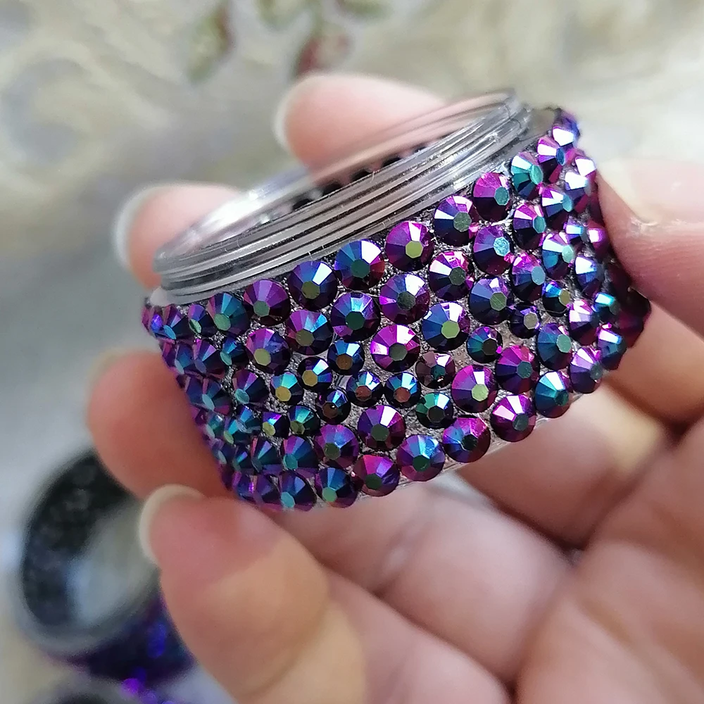 AB Blue Bling Стразы ручной работы роскошные прозрачные пластиковые ювелирные изделия