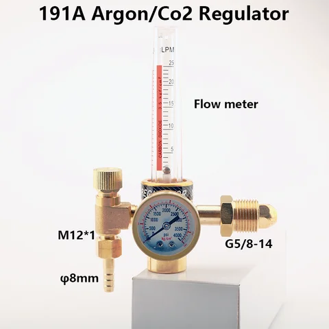 Регулятор аргона CO2 Mig Tig Сварочный расходомер Регулятор газа Расходомер Манометр сварки Редуктор давления аргона G5/8 для сварочного оборудования