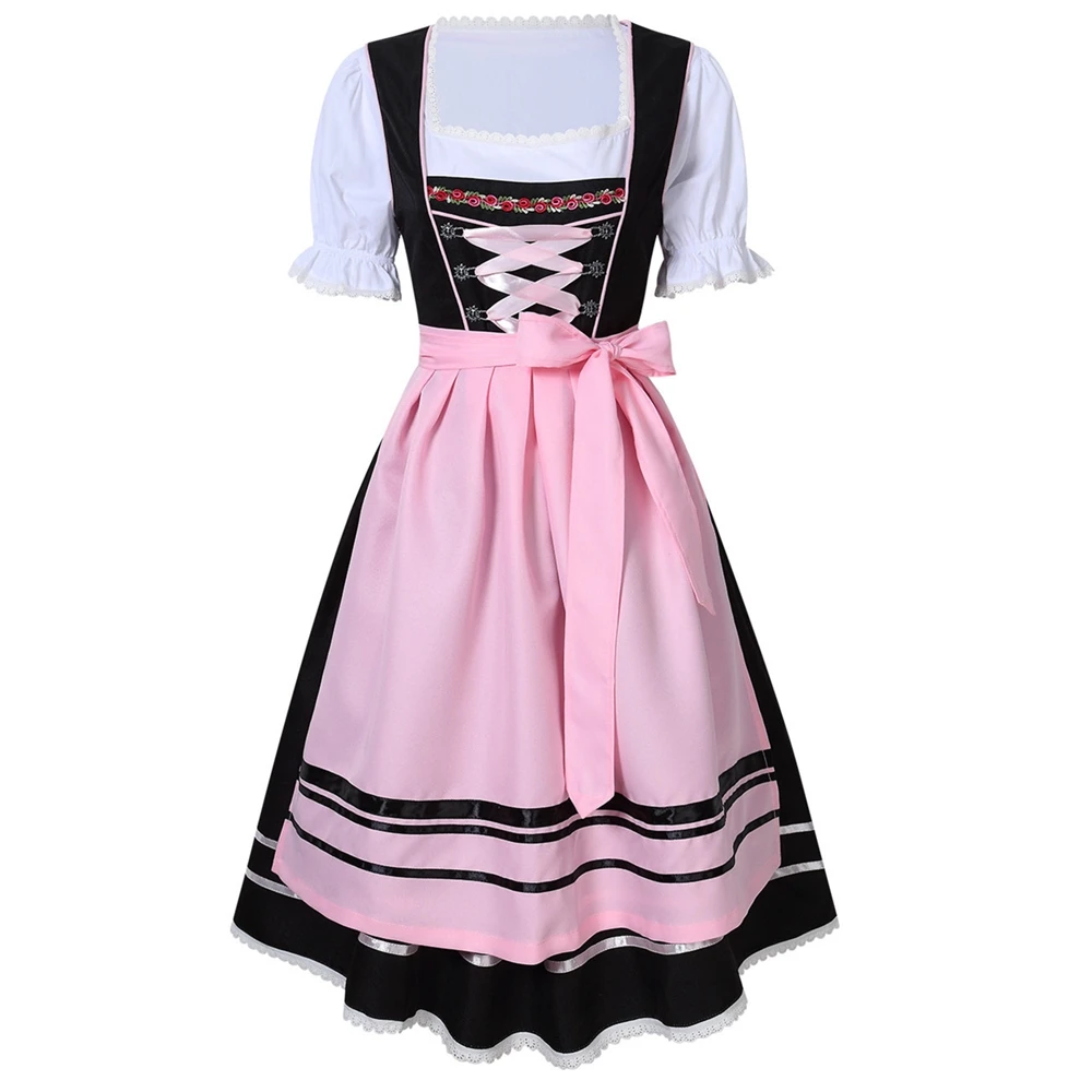 

Oktoberfest Costume German Bavarian Heidi Fancy Dress Up Dirndl Lederhosen Beer Girl Maid Costume Traditional German Clothing