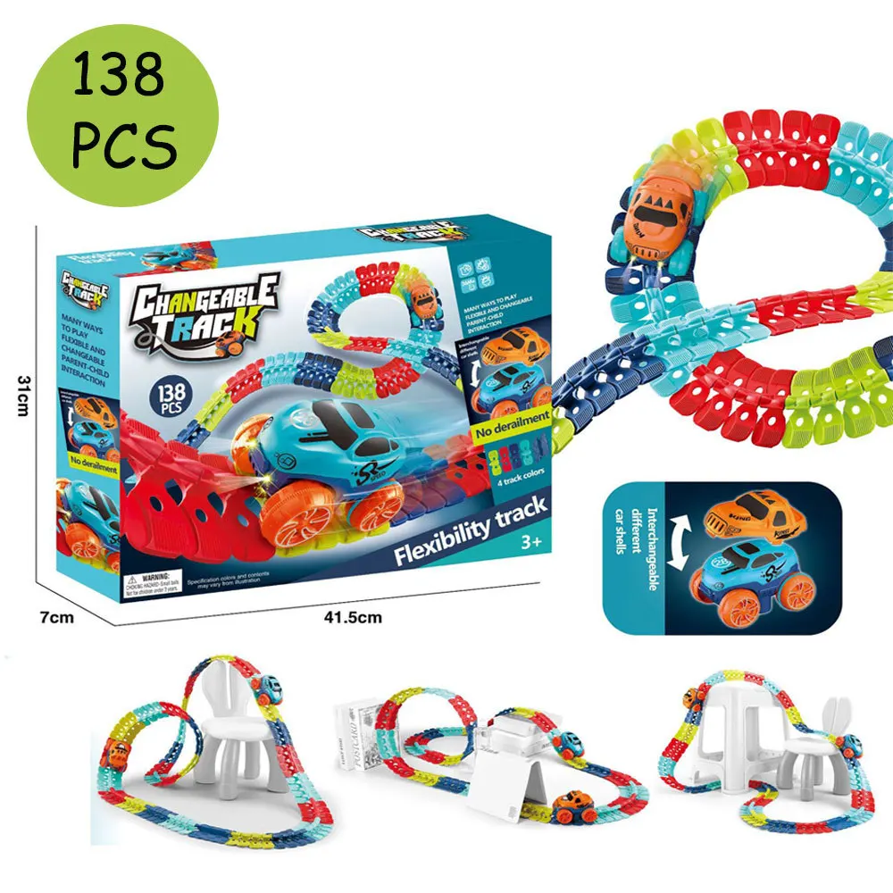 Сменный трек со светильник кой гоночный автомобиль бесгравитационный гибкий