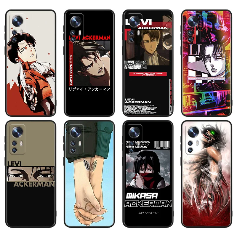 

Attack on Titan animation Phone Case For Xiaomi Mi 13 10S 10 9T 9SE 8 Mix Play A3 A2 A1 CC9E Note 10 Lite Pro Black Cover