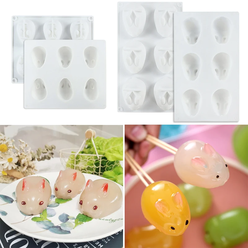 

Rabbit Silicone Molds Fondant DIY Mousse Dessert Baking 3D Easter Bunny Animal Mold Tools Chocolate Pastry Cake Decorating Mould