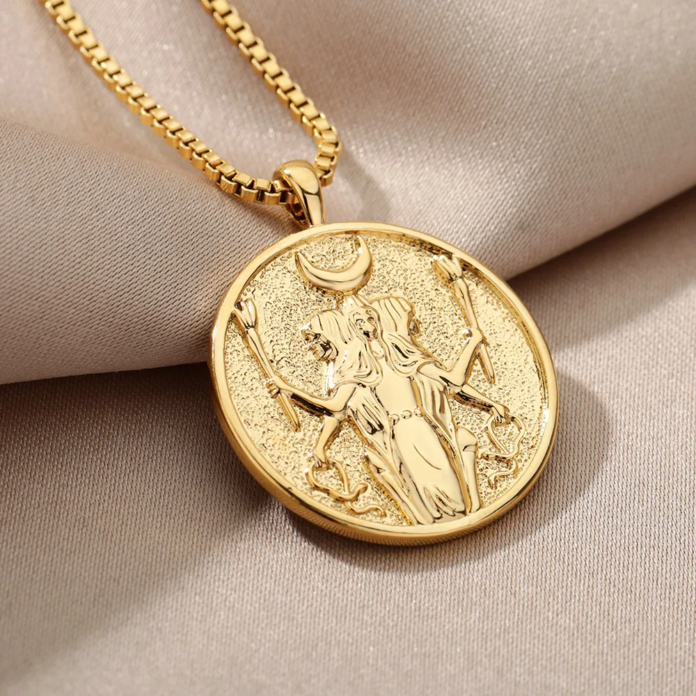 Греческая мифология Hecate ожерелье для женщин из нержавеющей стали Artemis Aphrodite Athena