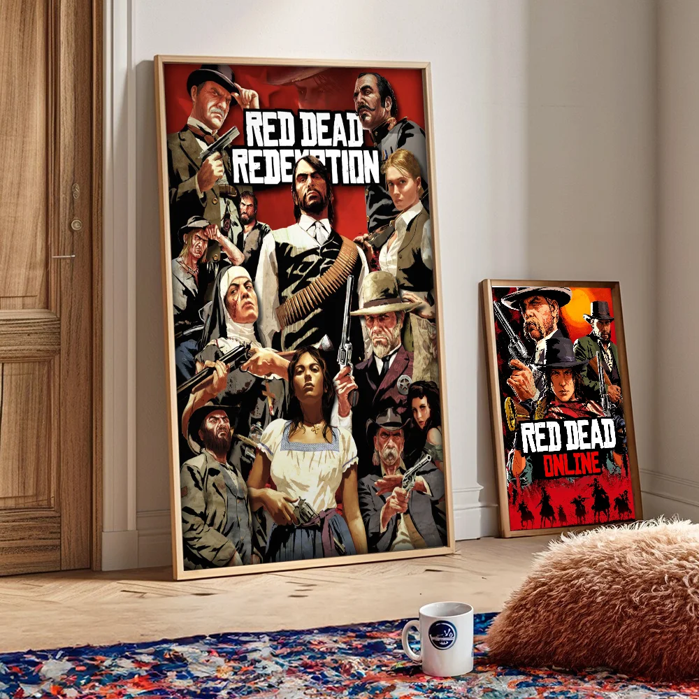 Популярная игра Red Dead выкуп самоклеящийся художественный постер белая наклейка