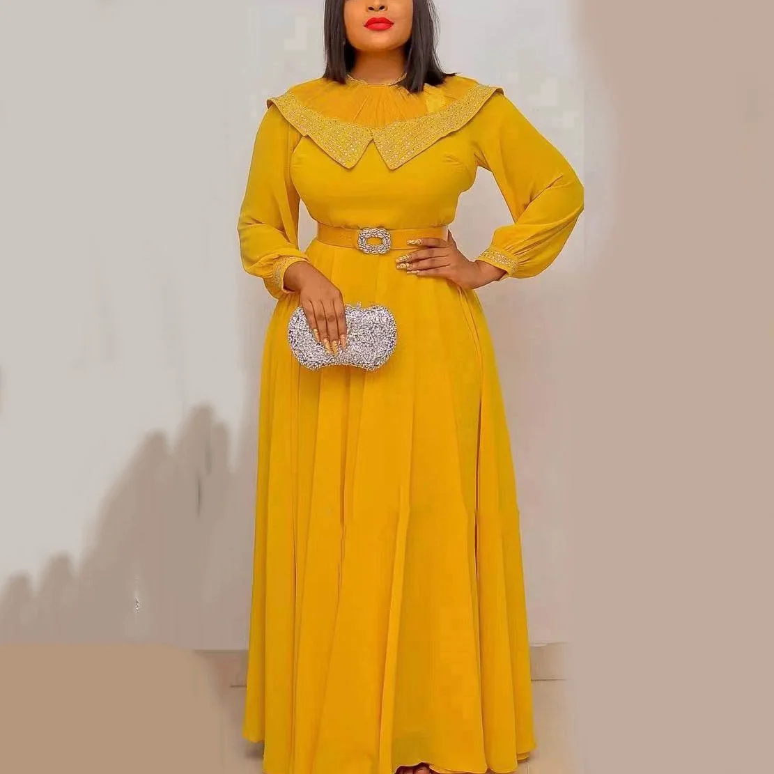 

2022 Рамадан ИД абайя Дубай мусульманское летнее шифоновое вечернее Макси платье африканские платья для женщин Кафтан Арабская Турецкая мус...