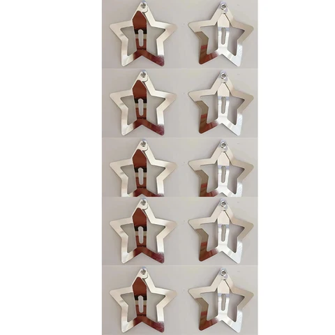 Заколка для волос в виде серебряной звезды, 10 шт.