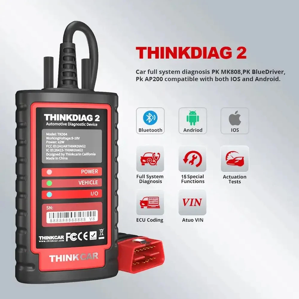 Диагностический сканер THINKCAR Thinkdiag2 OBD диагностический