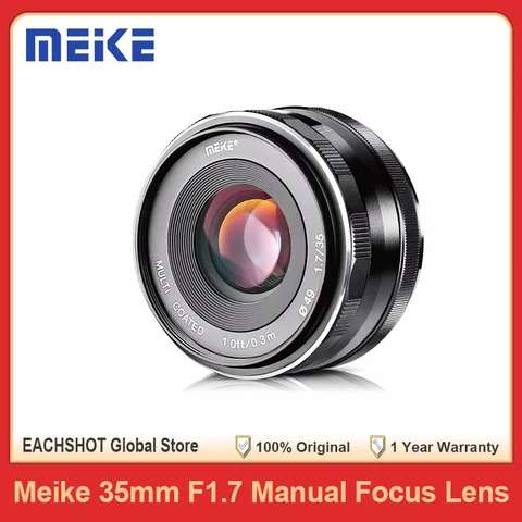 Meike 35 мм F1.7 объектив с большой апертурой и ручной фокусировкой APS-C для камер Sony E/Fuji X/Canon EF-M/Olympus Panasonic Micro 4/3 Mount