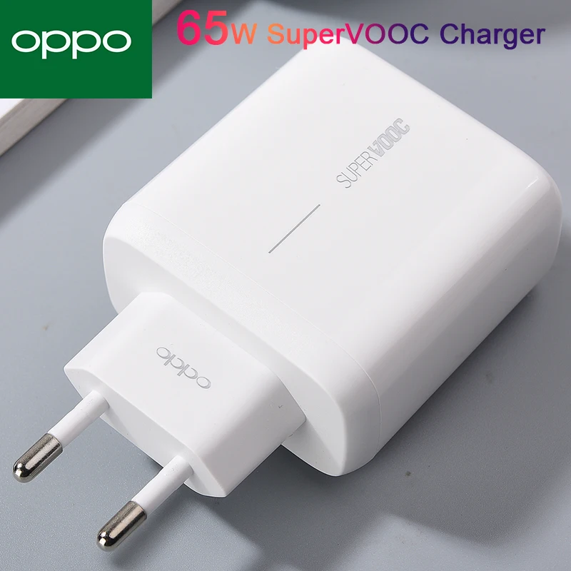 Original 65W SuperVooc Charger USB Super Fast Charging Adapter 6.5A TYPE C Cable For OPPO RENO 5 6 7 8 PRO Find X2 X3 X5 EU