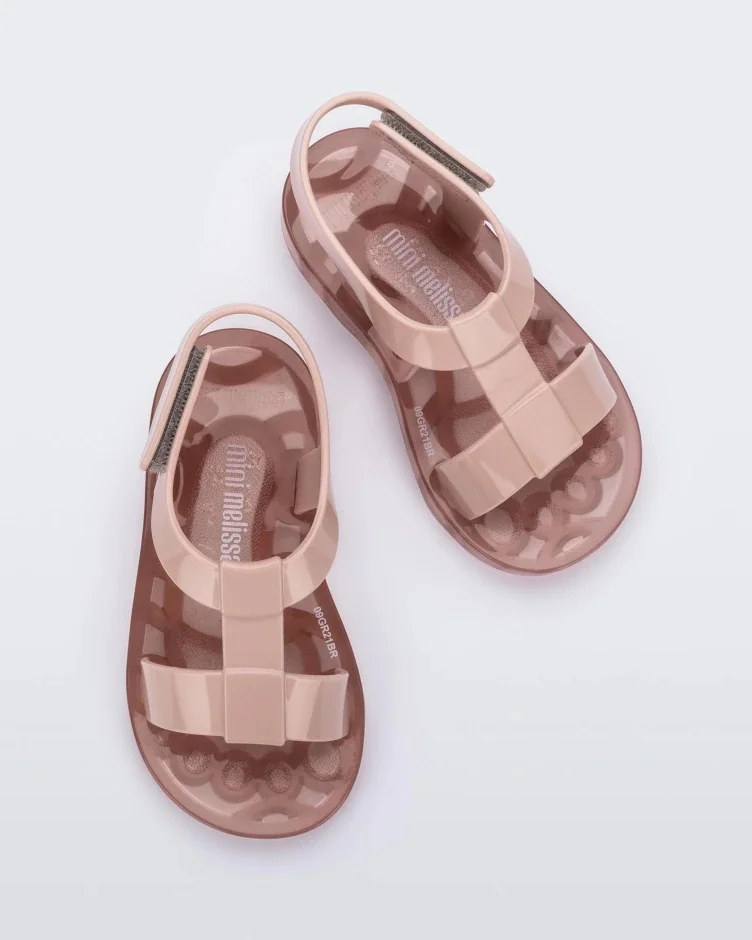 

Новинка 2022, летняя детская обувь из Бразилии Melissa, модная детская обувь-желе, однотонные детские сандалии на липучке, пляжная обувь для мальч...