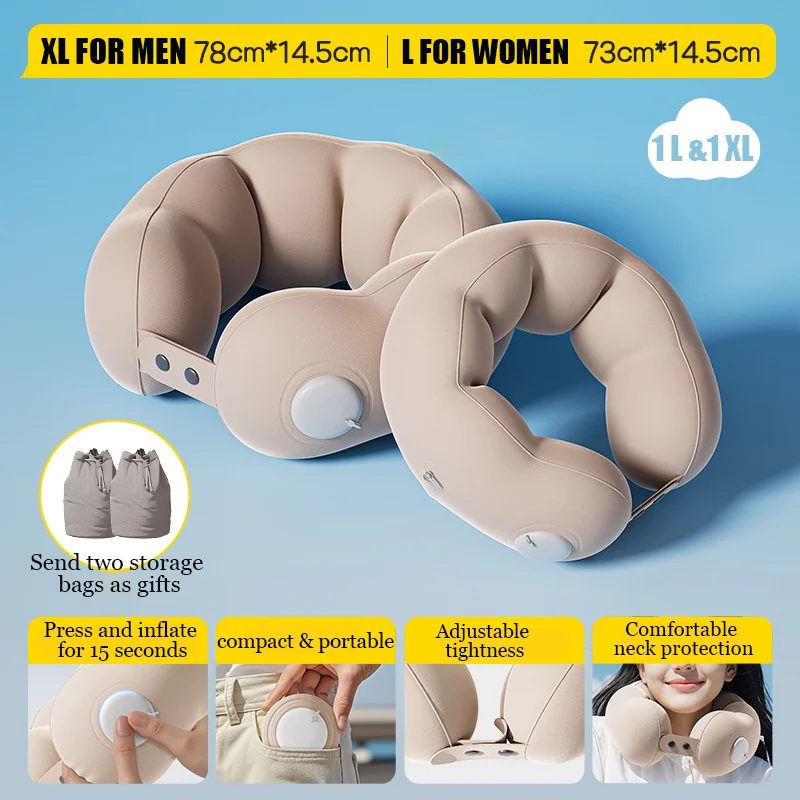 

Надувная U-образная подушка для шеи Travel Pillow