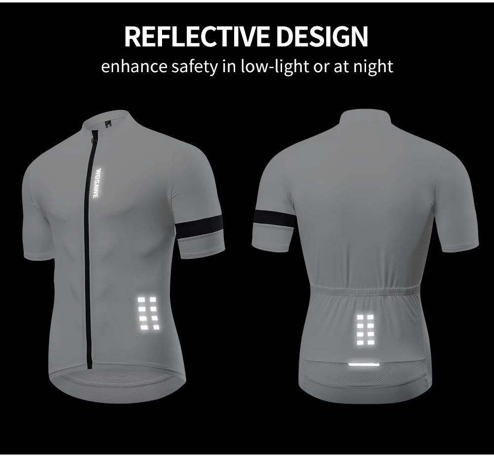 WOSAWE мужской велосипедный трикотаж с коротким рукавом летний одежда для