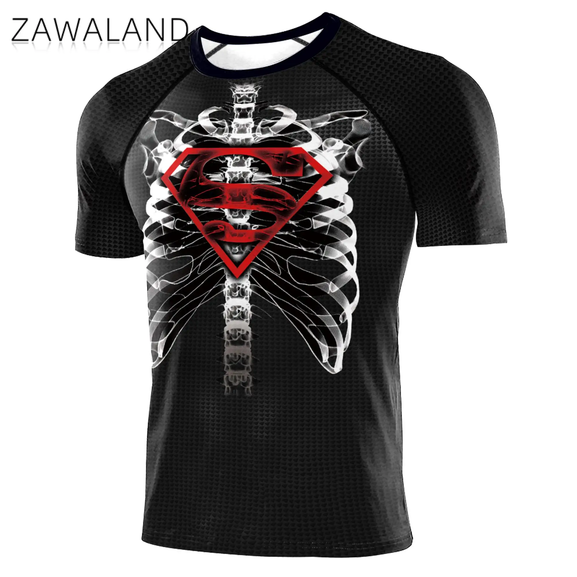 

Zawaland 3D Printed T-Shirt Men Compression Shirt Cosplay Costume Short Sleeve Gym Fitness T Shirt