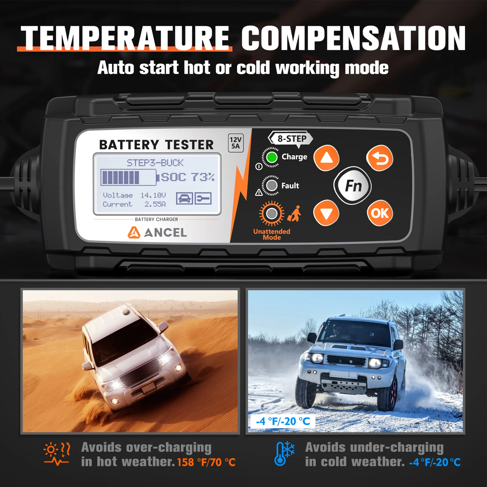 Тестер ANCEL BT521 12 В 5 А для автомобильных аккумуляторов прибор проверки