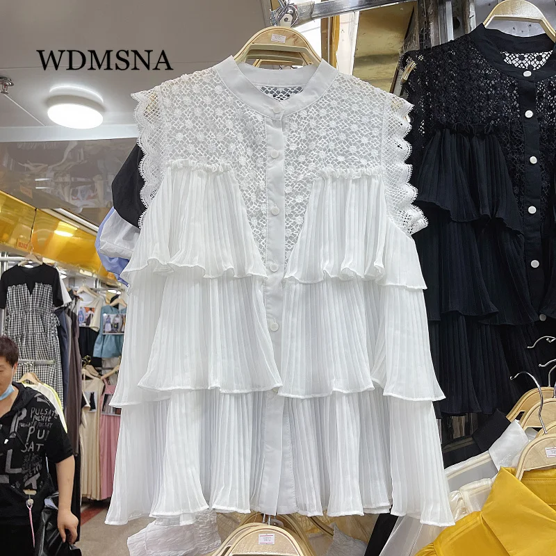 WDMSNA Многослойные вязаные крючком блузки с оборками для женщин Мода 2022 Ажурные кружевные блузы однобортные женские рубашки без рукавов
WDMSNA Многослойные вязаные крючком блузки с оборками для женщин Мода 2022 Ажурные кружевные блузы однобортные женские рубашки без рукавов