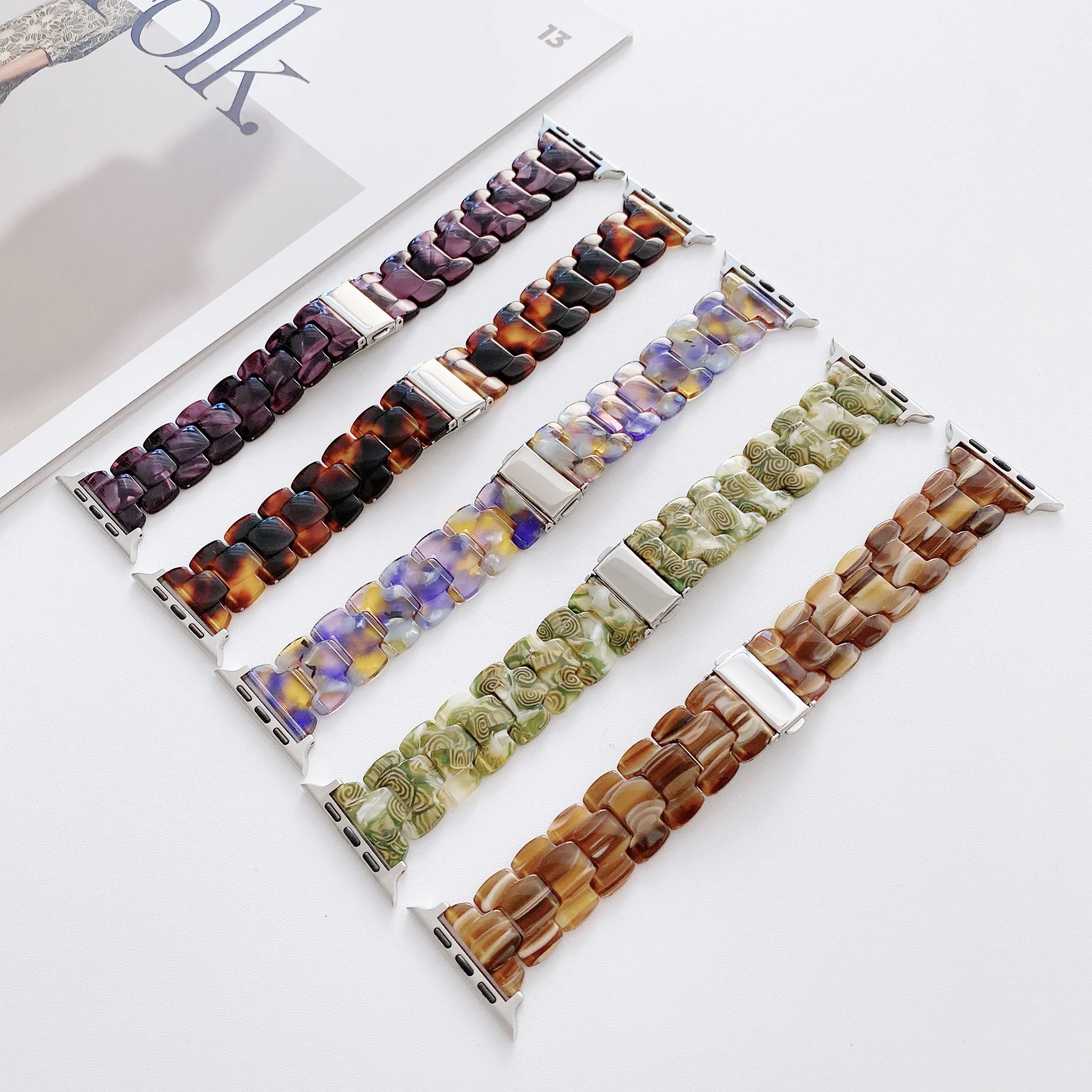 For Apple Watch SE Band smart Series 7 6 5 4 Resin transparent strap 38-40-41mm 42-44-45mm for iWatch bracelet Replacement Strap