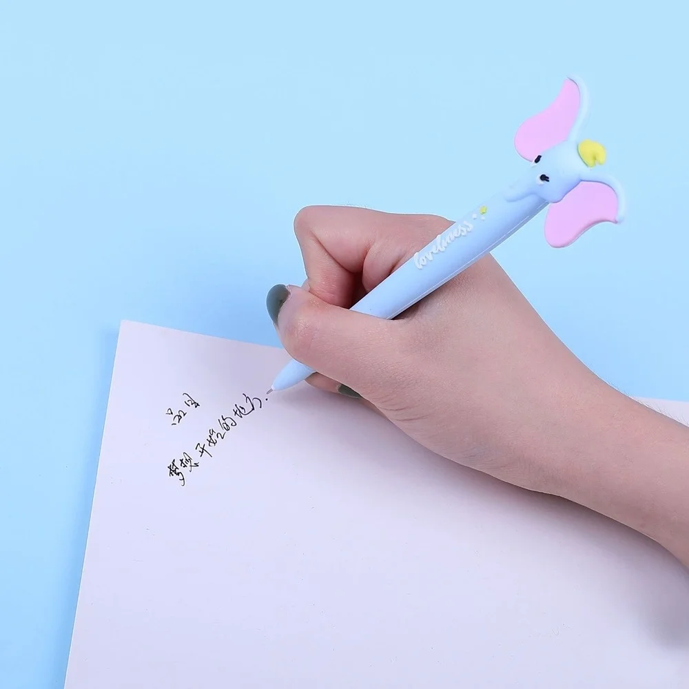 Милые Мультяшные гелевые ручки Дамбо пластиковые черные чернила 0 5 мм письменные