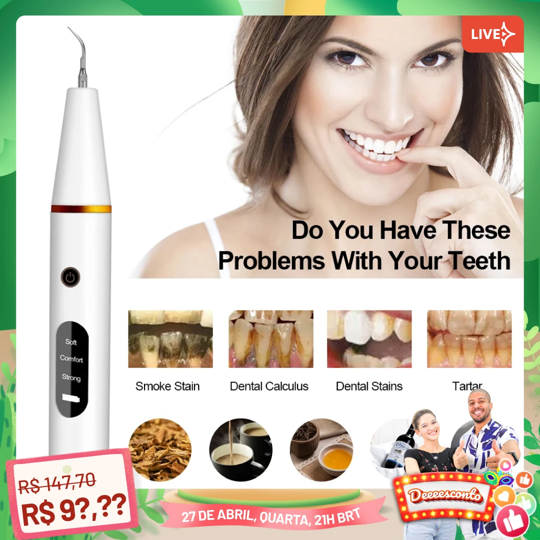 

Ultrasonic Electric Sonic Dental Calculus Scaler Oral Teeth Tartar Remover Plaque Stains Cleaner Removal Teeth Whitening Portabl