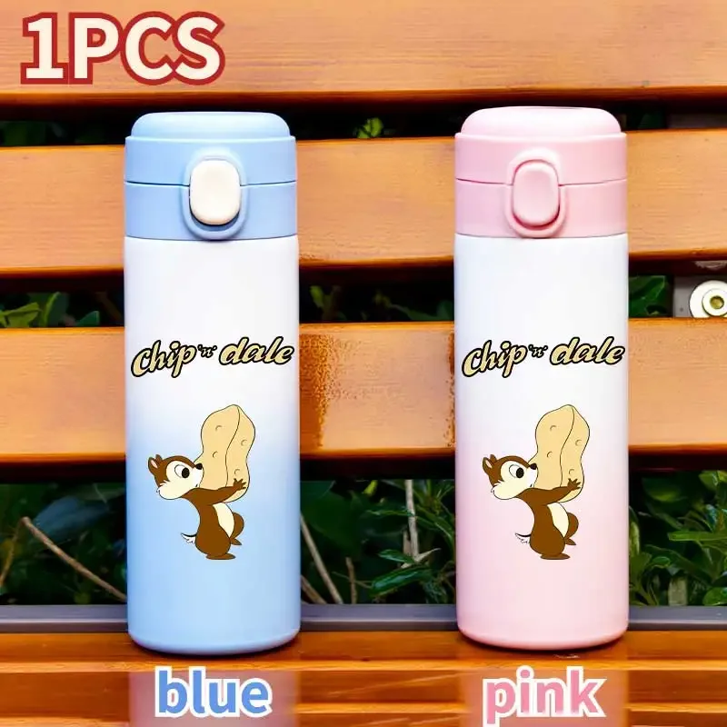 420ML Cartoon Chip&ampDale Leak Proof Insulated Water Bottle Outdoor Sports Portable 304 Stainless Steel Cup