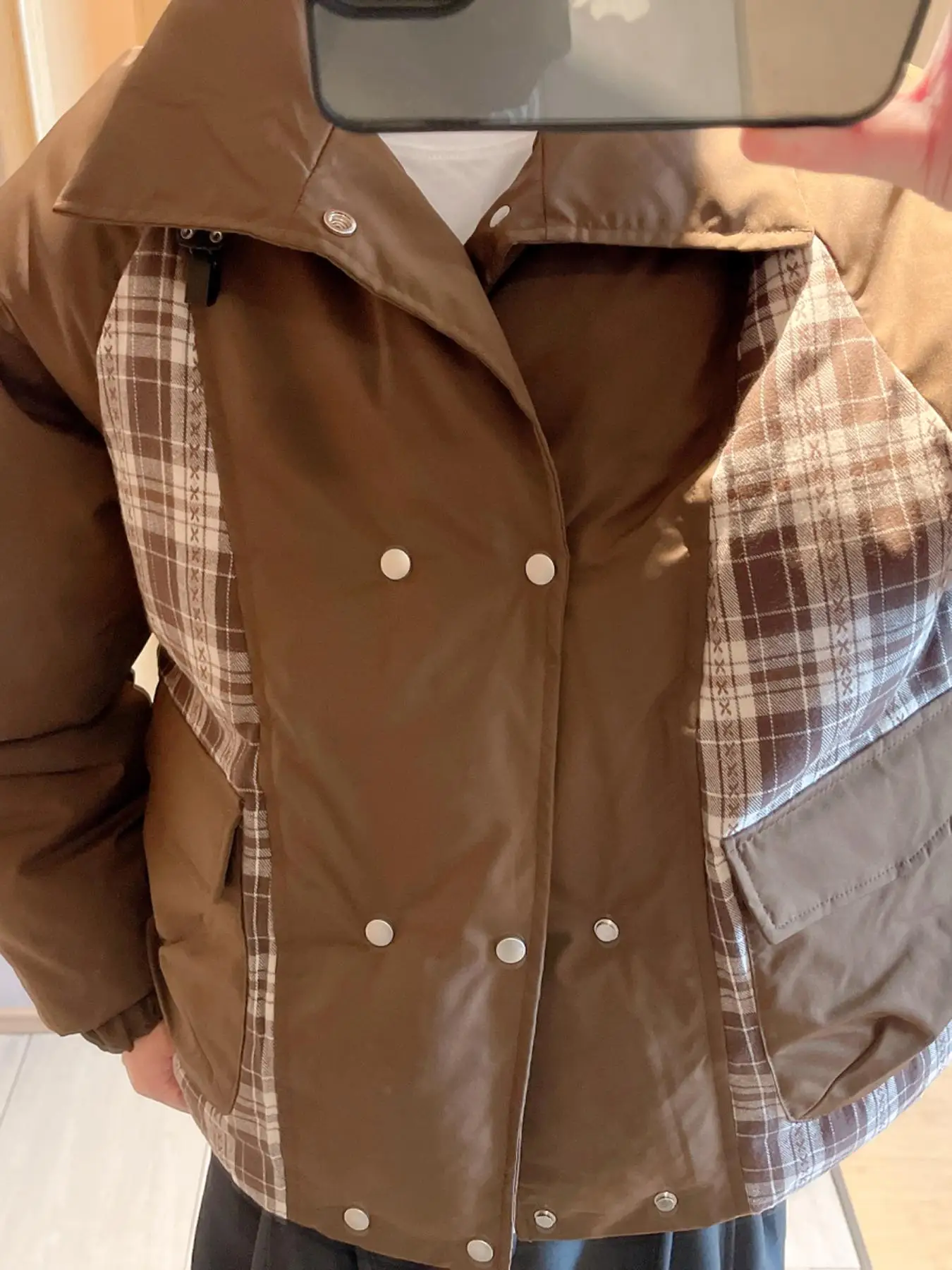 Fan Zhexian новинка зимы 2024 американская винтажная лоскутная куртка с