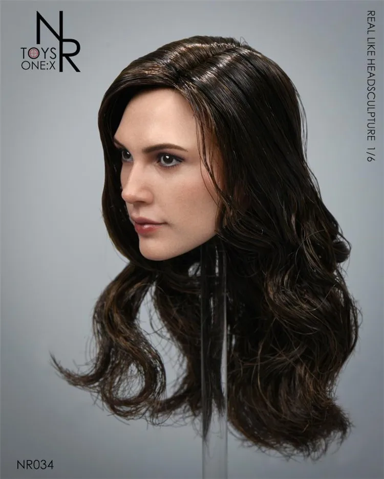 Фото NRTOYS NR34 1/6 чудо-девушки Nvxia Gal голова гадот скульптура 5,0 с волосами пересаженная для 12-дюймовой женщины солдат экшн-фигурки №3