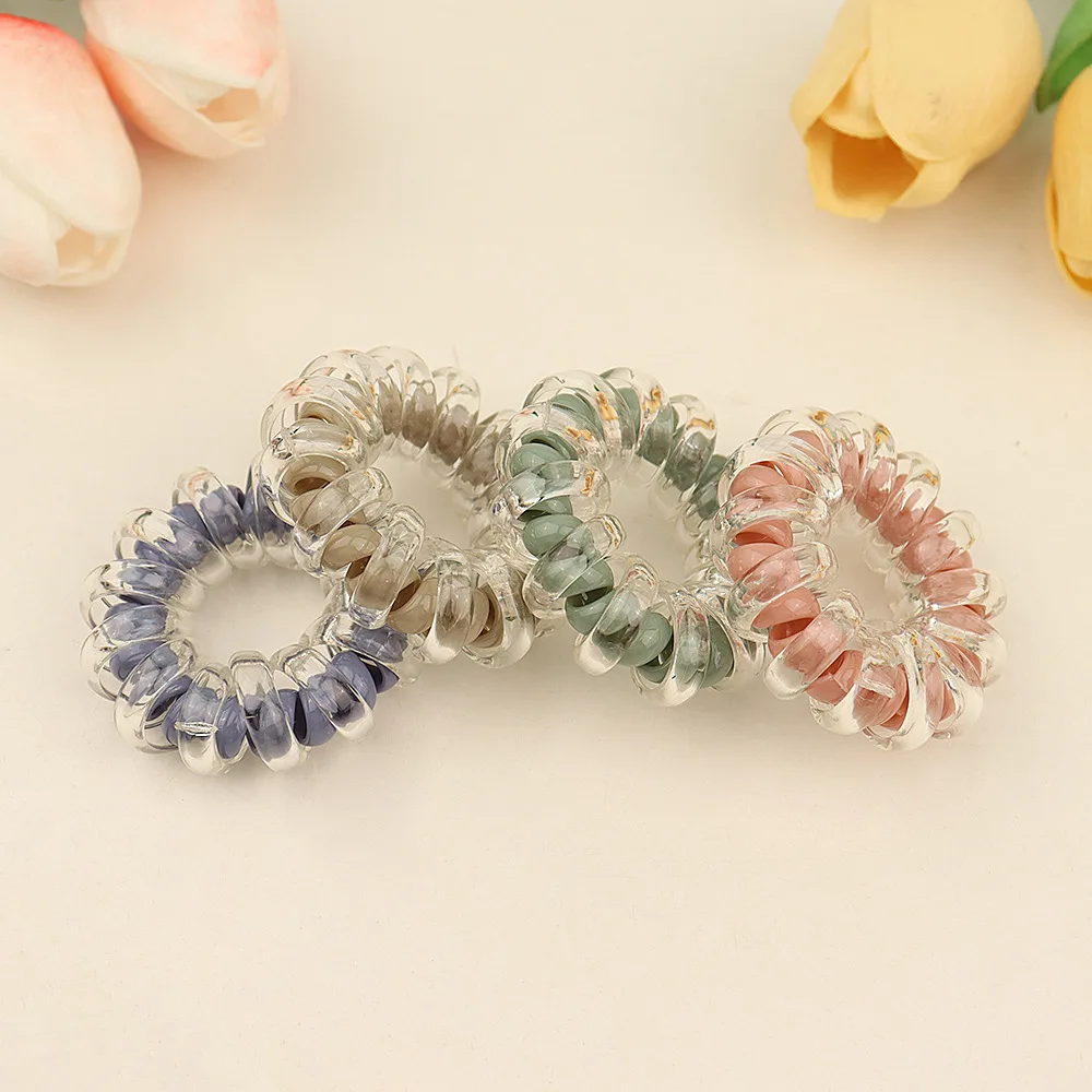 Цветная двухслойная телефонная проволока Женская эластичная лента для волос