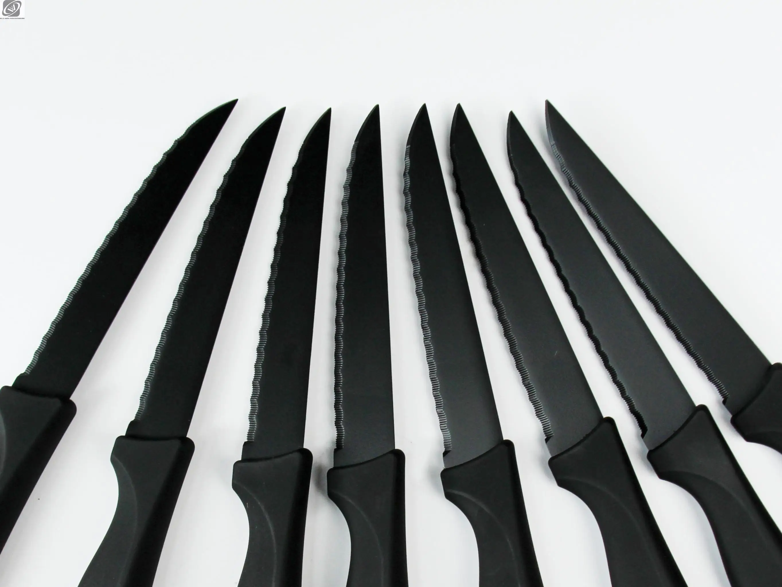 

Table Knife Set 4/6/8Pcs Black Matte Comfort Handle Paring Knives German Stainless Steel Serrated Non Stick Steak Knives Set