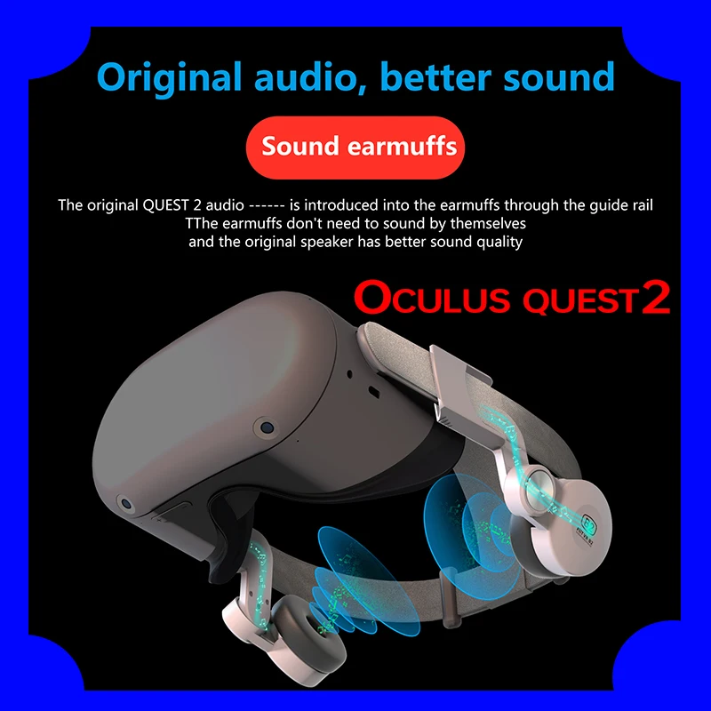 

Headset For Oculus quest 2 VR Accessories second-generation earmuff earmuff headwear accessories For Oculus Quest 2
