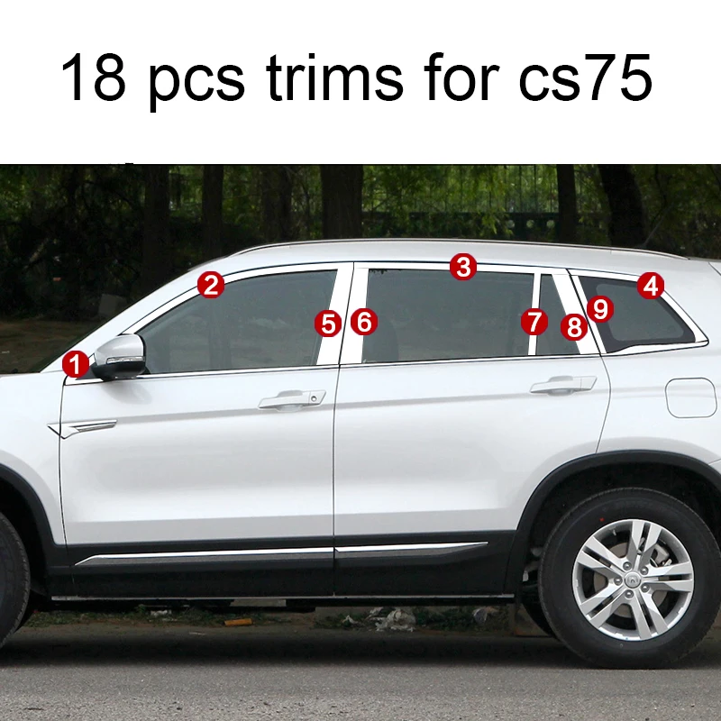 

stainless steel car window trims for changan cs75 2014 2015 2016 2017 2018