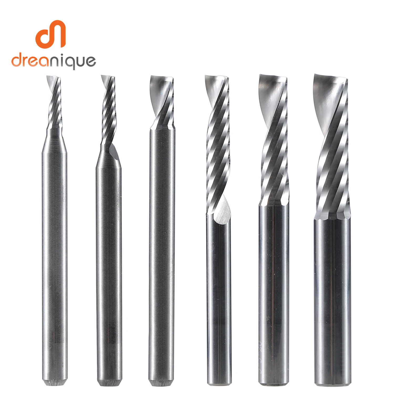 1pc AAAAA single flute spiral end mill 3.175 shank aluminum mill CNC 3D engraving carving bit for woodworking Acrylic ACM cut