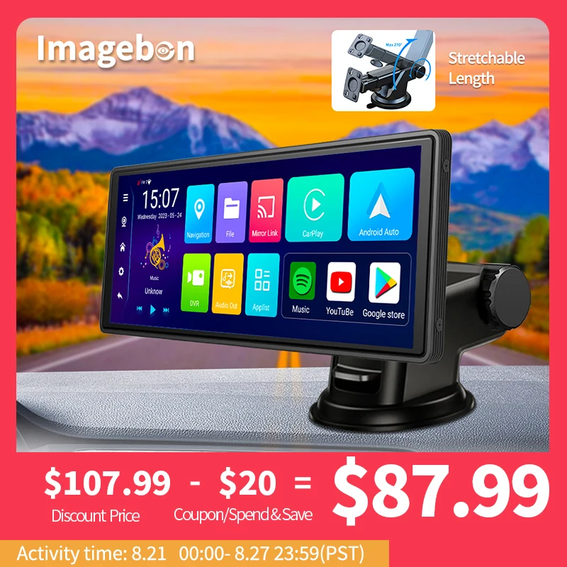 10.26 Inch Dash Cam Android 12 5G WiFi Car DVR 8 Core GPS FM Aux With U Disk Rearview Mirror 5.1 Bluetooth Phone Call