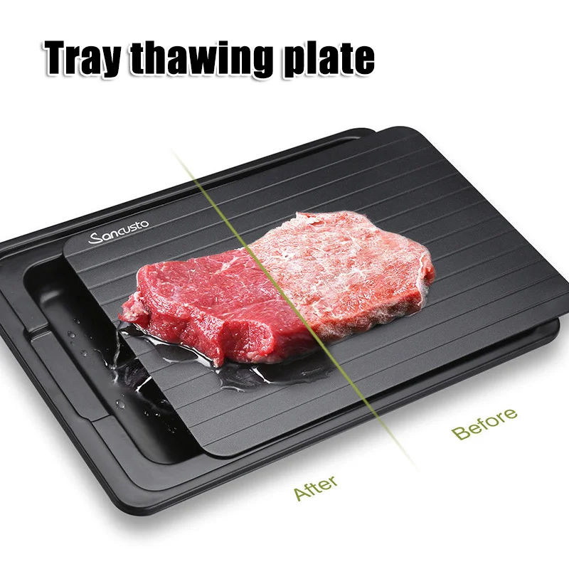 

Fast Defrosting Tray with Cleaner Frozen Meat Defrost Food Thawing Plate Board Kitchen Tool Hot Sale Defrosting Trays