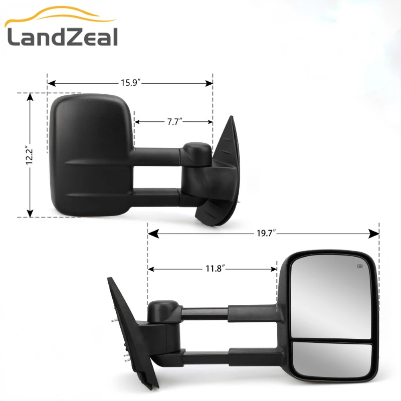 1 пара черных текстур 7253-07-EH мощные Подогреваемые зеркала заднего вида для 2007-2013