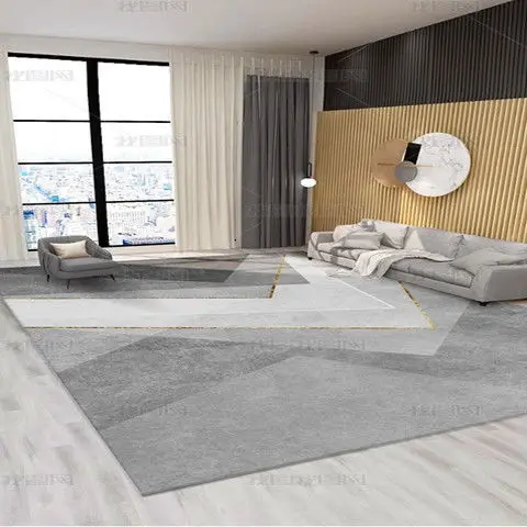 

Modern Luxury Minimalist Living Room Large Area Carpet High Quality Crystal Velvet Bedroom Bedside Carpets Non-slip Porch Mat