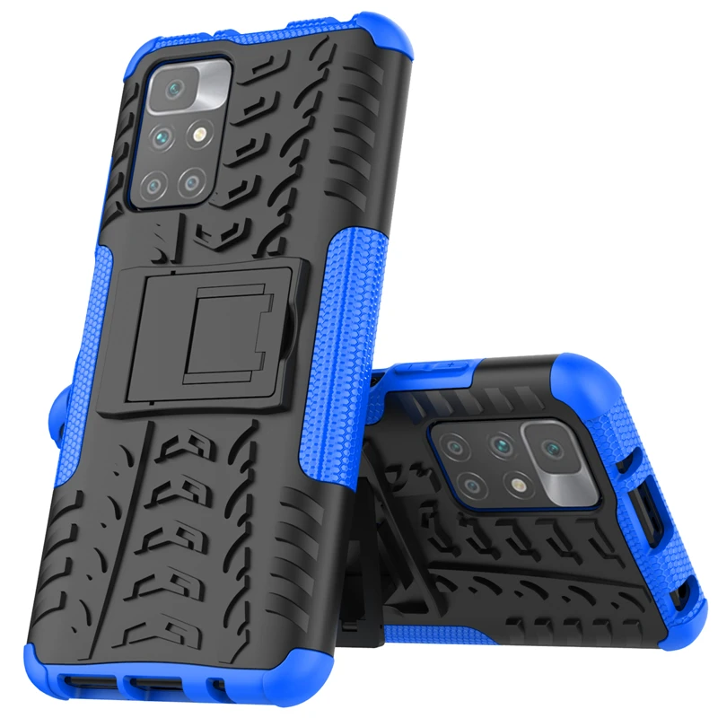 

For Xiaomi Redmi 10 Case Armor Silicone Rugged Hard Kickstand Phone Case For Xiaomi Redmi 10 Prime Redmi10 Shockproof Back Cover