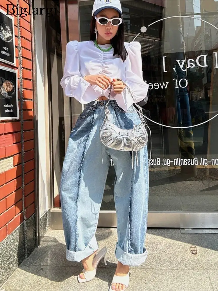 

Jeans Long Pants Women High Waist Patchwork Loose Ladies Jeans Trousers Casual Fashion Woman Jeans Pants 2023