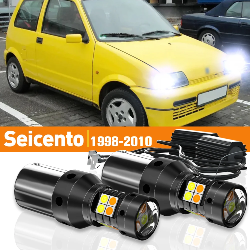 

2x LED Dual Mode Turn Signal+Daytime Running Light DRL For Fiat Seicento 1998-2010 2004 2005 2006 2007 2008 Accessories Canbus