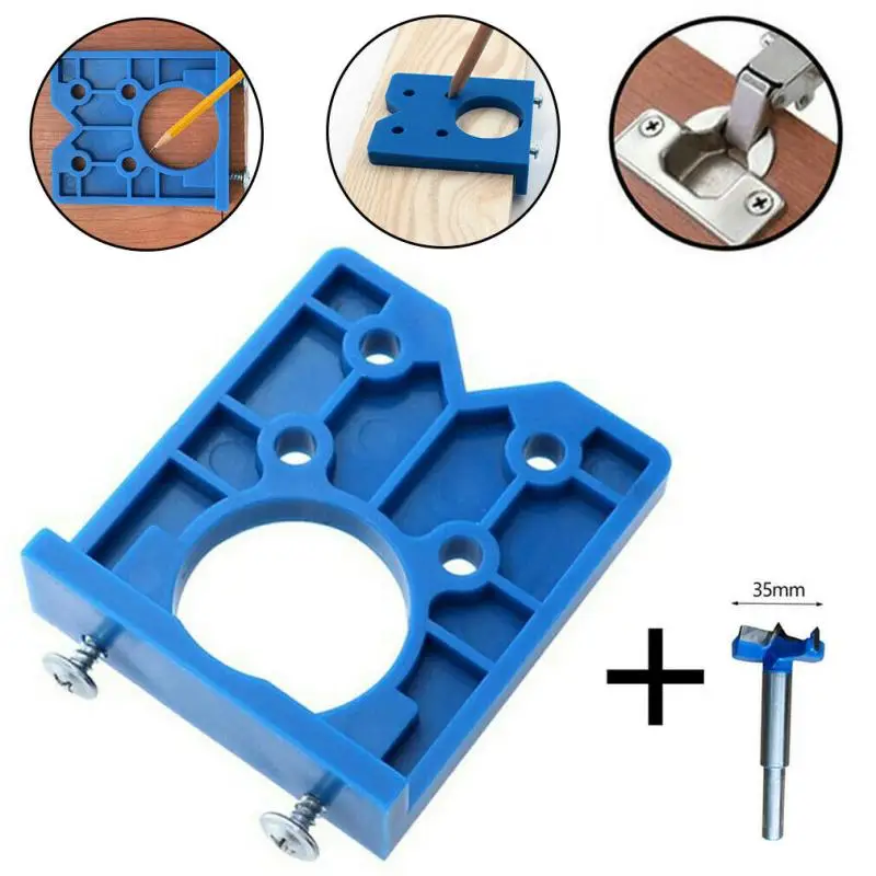 

Hinge Drilling Tool 35mm Guide Locator Hole Punching Drilling Jig Positioner Woodworking Hole Opener Door Cabinet Accessories