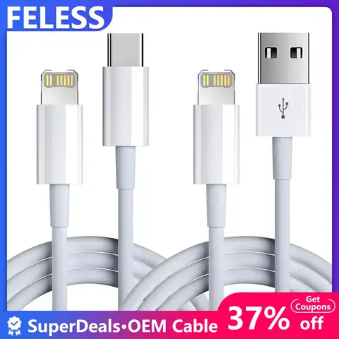 Feless USB C кабель для iPhone 11 12 20 Вт Кабель для быстрой зарядки Apple iPhone 8 6S iPad PD Зарядное устройство Usb Type C провод IOS кабель для передачи данных