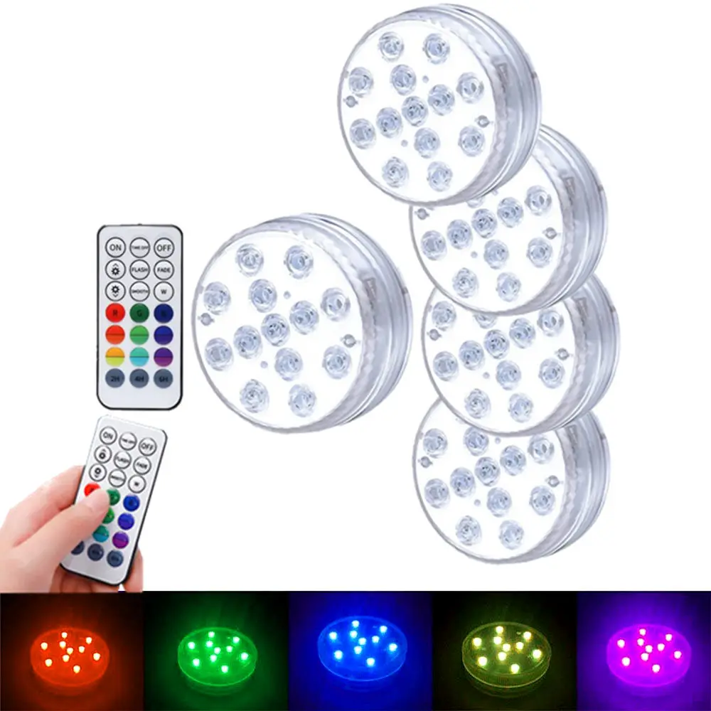 

Подводный погружной светодиодный светильник s RGB, 13 светодиодов, водонепроницаемая батарея, светильник для пруда, бассейна, вазы, цветочного...