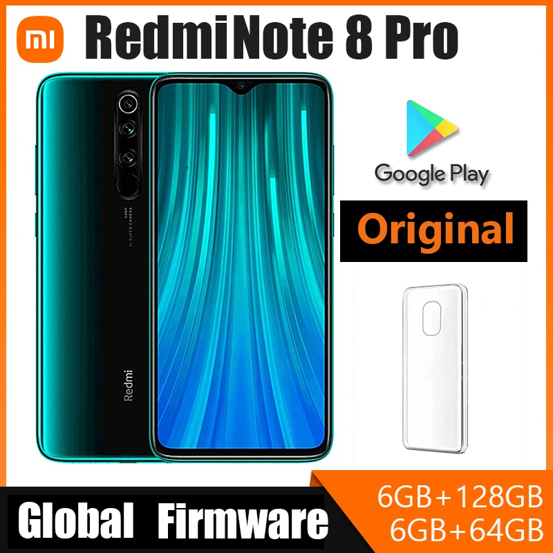 Orginal Smart Xiaomi Redmi Note 8 Pro,Global Version 6GB RAM 128GB ROM Helio G90T 4500mAh 64MP Quad Camera