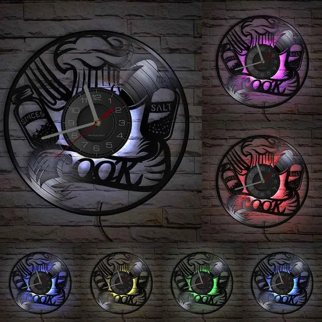 

Столовые приборы, нож, вилка, шеф-повар, шляпа, настенные часы, искусственный нож, виниловая пластина, настенные часы, кухня, ресторан, домашн...