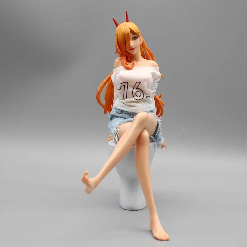 

Chainsaw Man Anime Figure Power Sexy Figure Standing Model Toys Pvc Statue Figurine Room Ornament Birthday Gift For Child