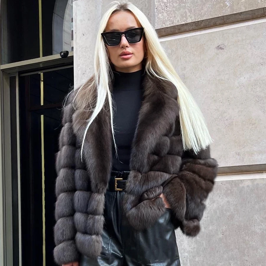 Женская зимняя куртка из натурального Лисьего меха