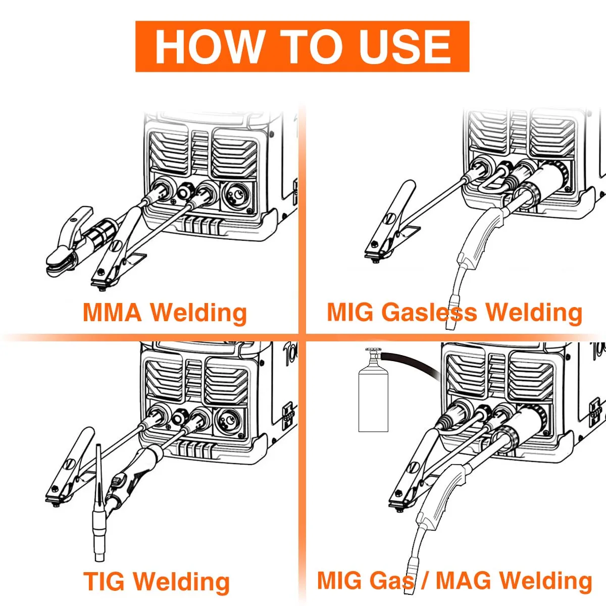 2022 5 в 1 сварочный полуавтоматический инвертор MMA/Lift Tig/Gas Mig/ Gasless Mig/Mag